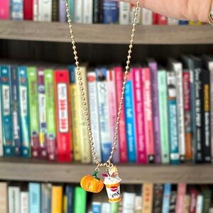 Betsey Johnson pumpkin spice latte necklace